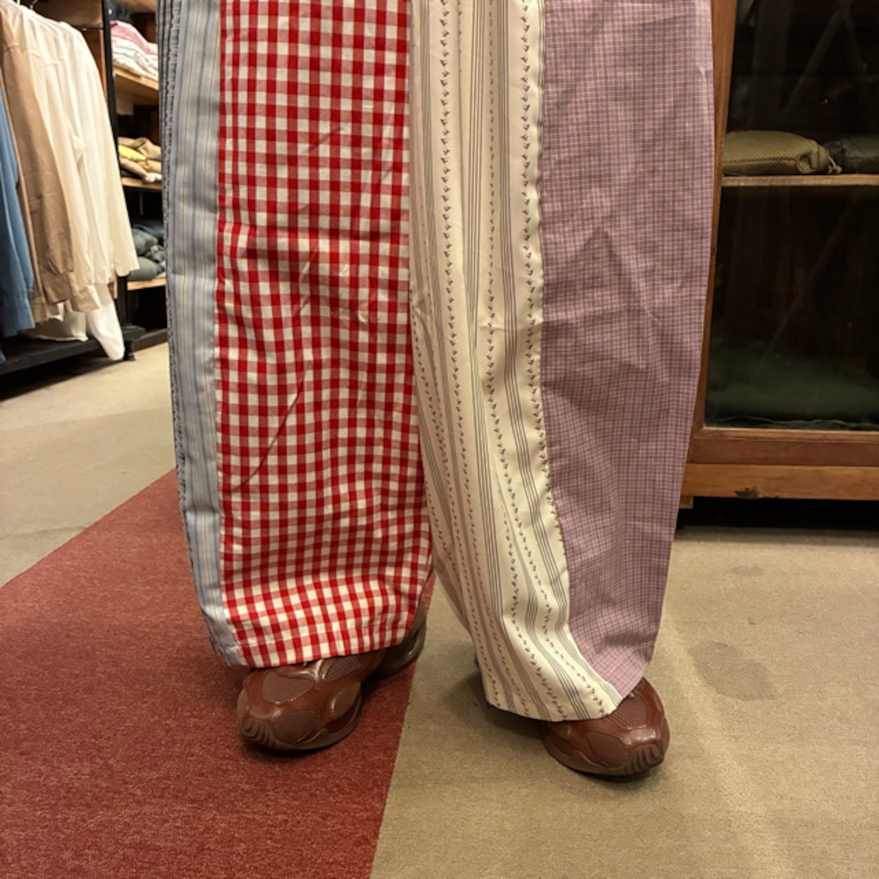 TOPANGA Lady's Patchwork Check Wide Pants　パッチワークチェックワイドパンツ