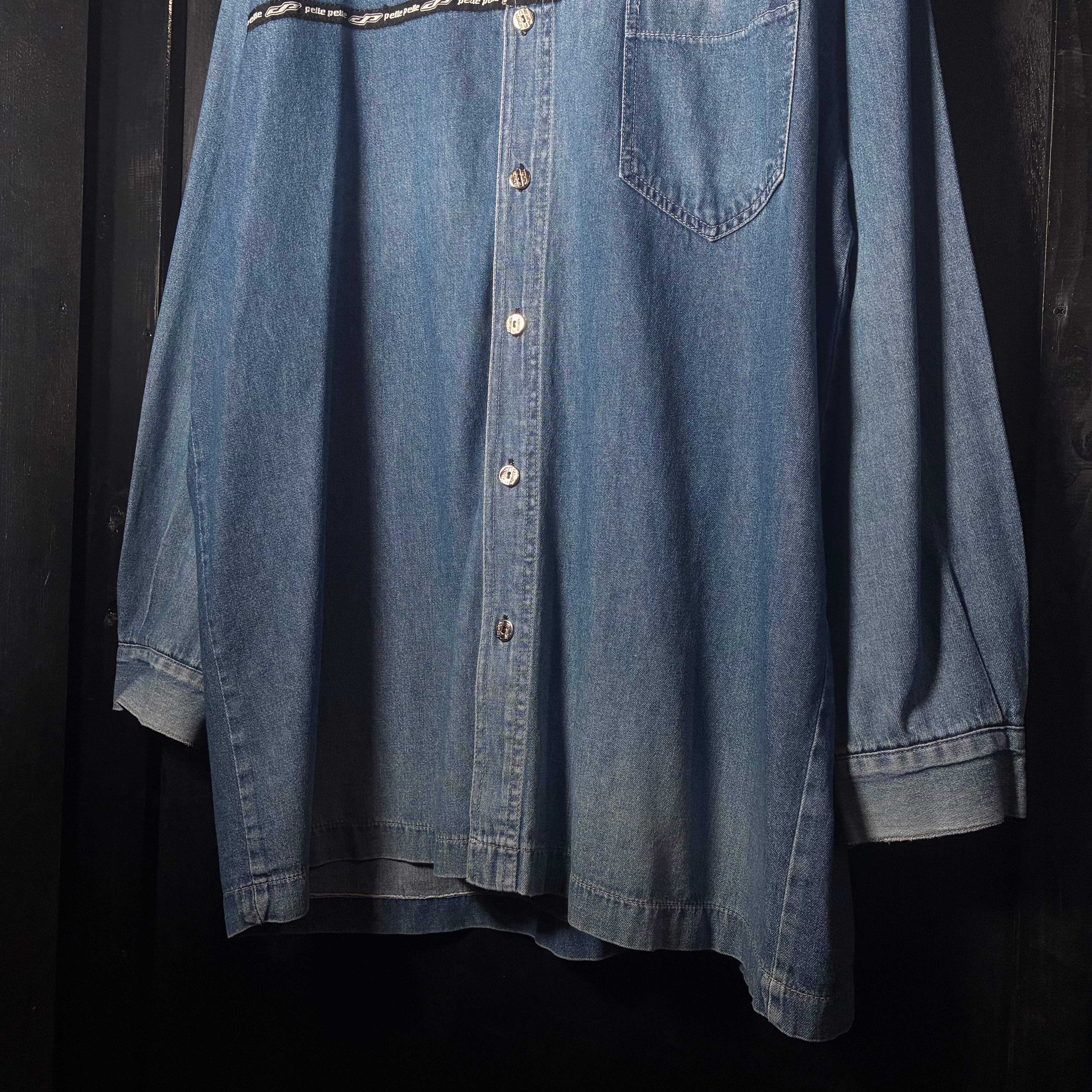 PELLE PELLE デニムシャツ L/Sシャツ ペレペレ 刺繍 ストリート XL