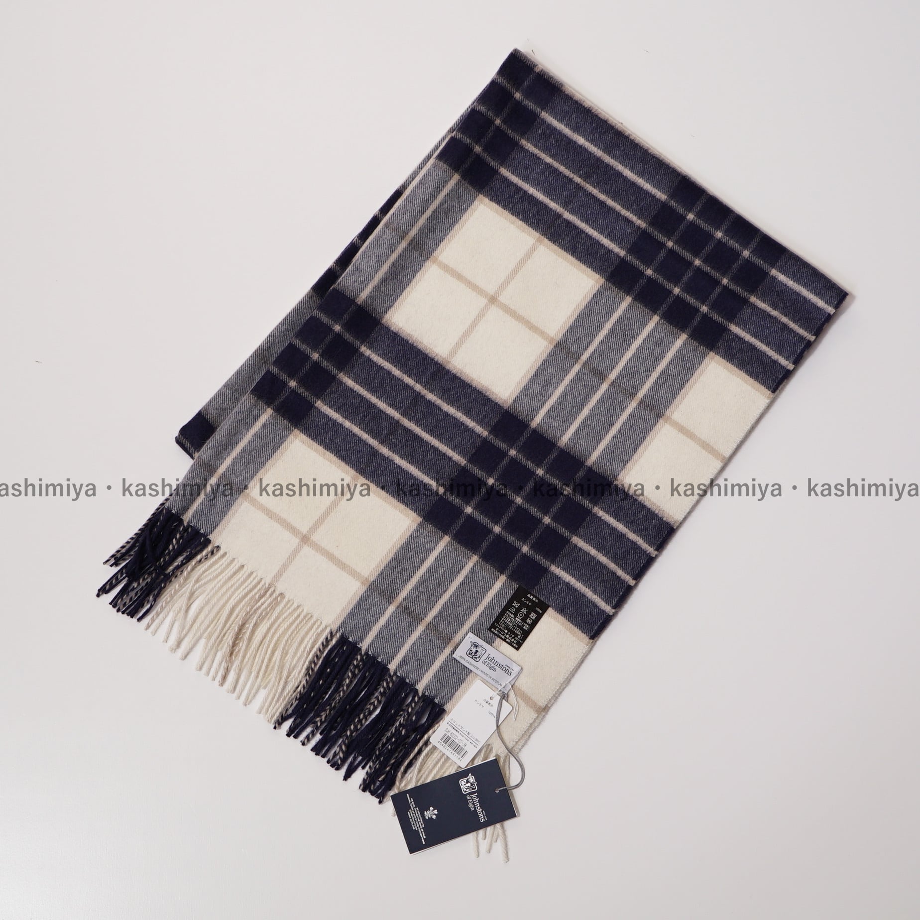 国内正規品》ジョンストンズ 大判カシミアストール ノックモア Knockmore Johnstons