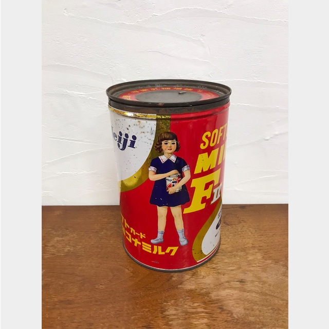 明治コナミルク　ソフトカード　レトロ　空き缶