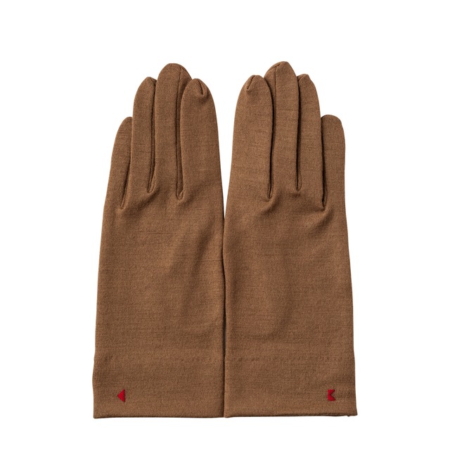 【手袋】105 キャメル／ウール100%／手が細くキレイに見える / スマホタッチ仕様（オプション）