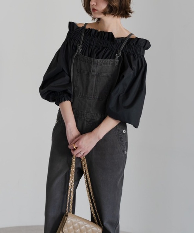 美シルエットデニムサロペット