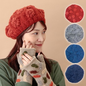 レトロフラワーベレー帽　4color
