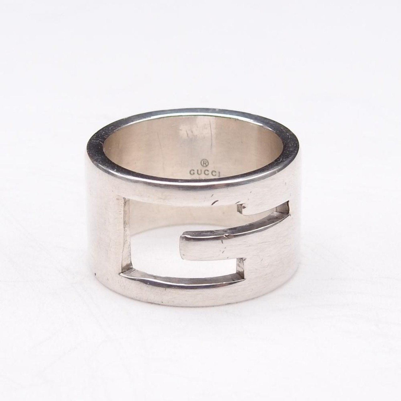 正規品】グッチ ブランデッド Gリング #12 10.5号強 シルバー ワイド 
