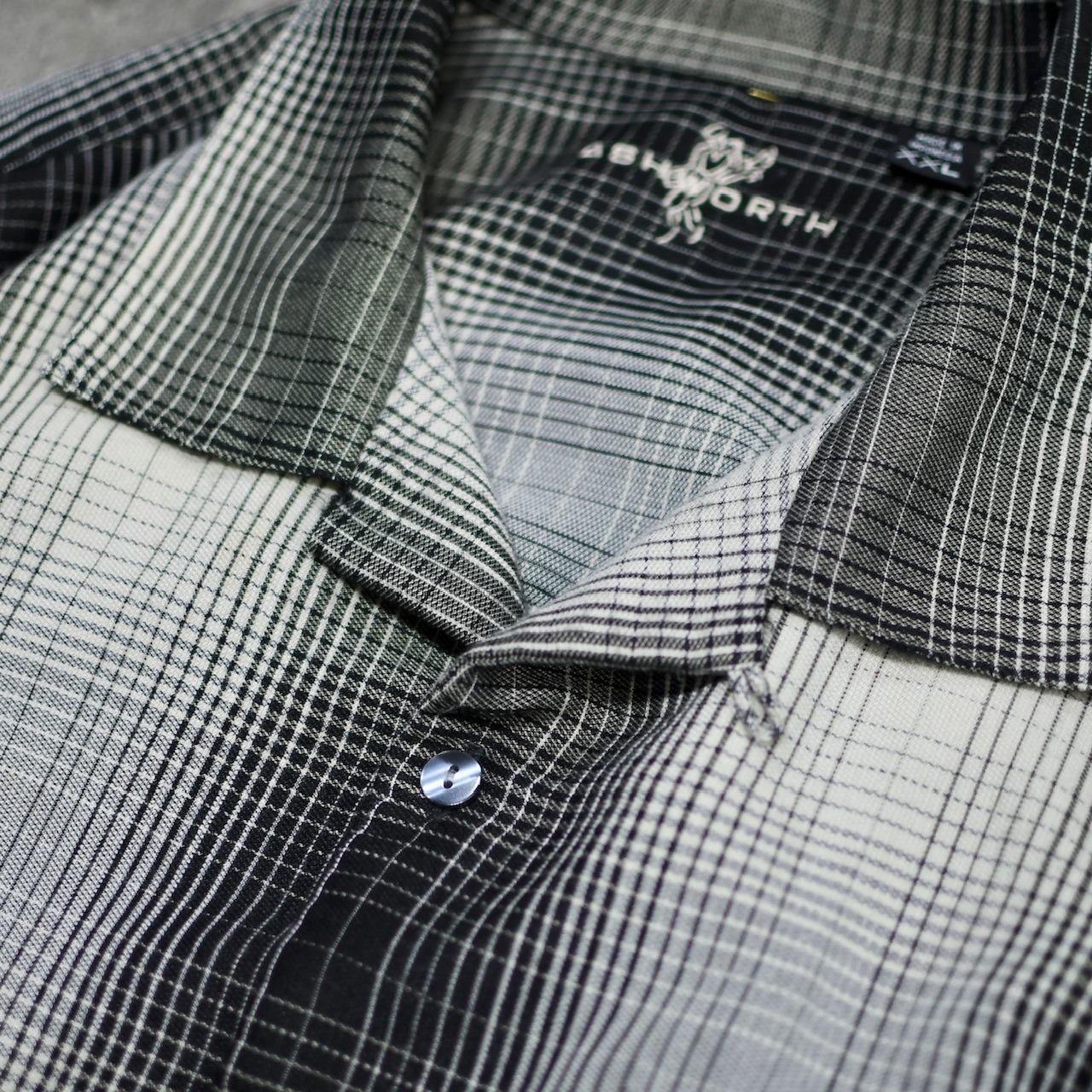 Ashworth ombre check open collar shirt
