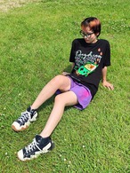 うたたねゲームボーイ｜Tシャツ-黒