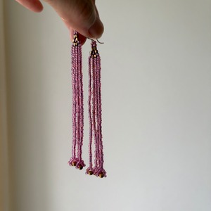 ピアス（earrings) #pink falling