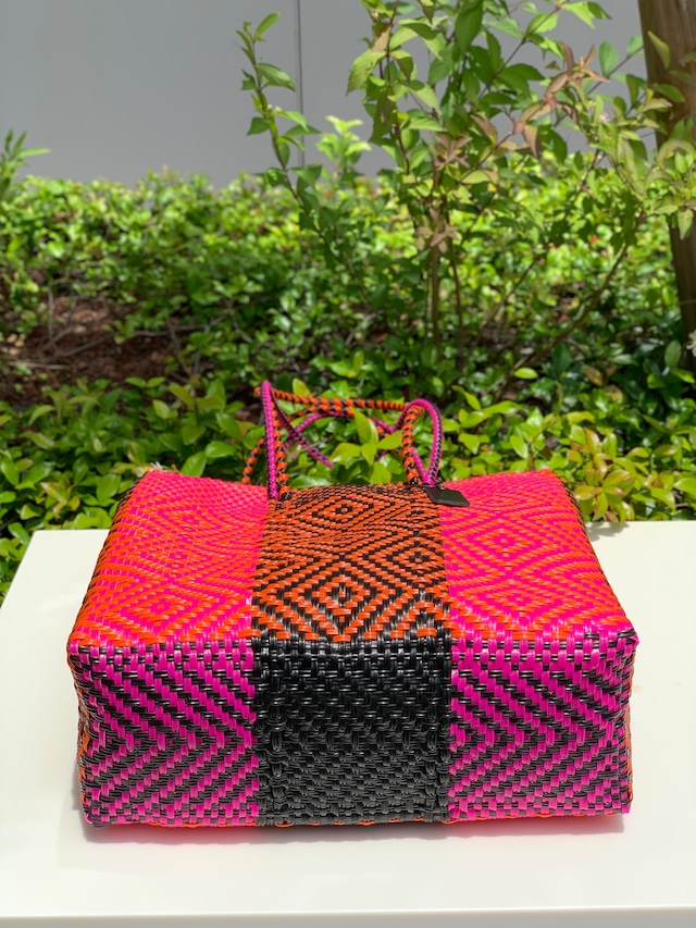 M Mercado Bag (Long handle) Pink/Black/Orange
