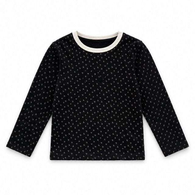 【80-120】秋クルーネック長袖Tシャツ キッズ 男女兼用
