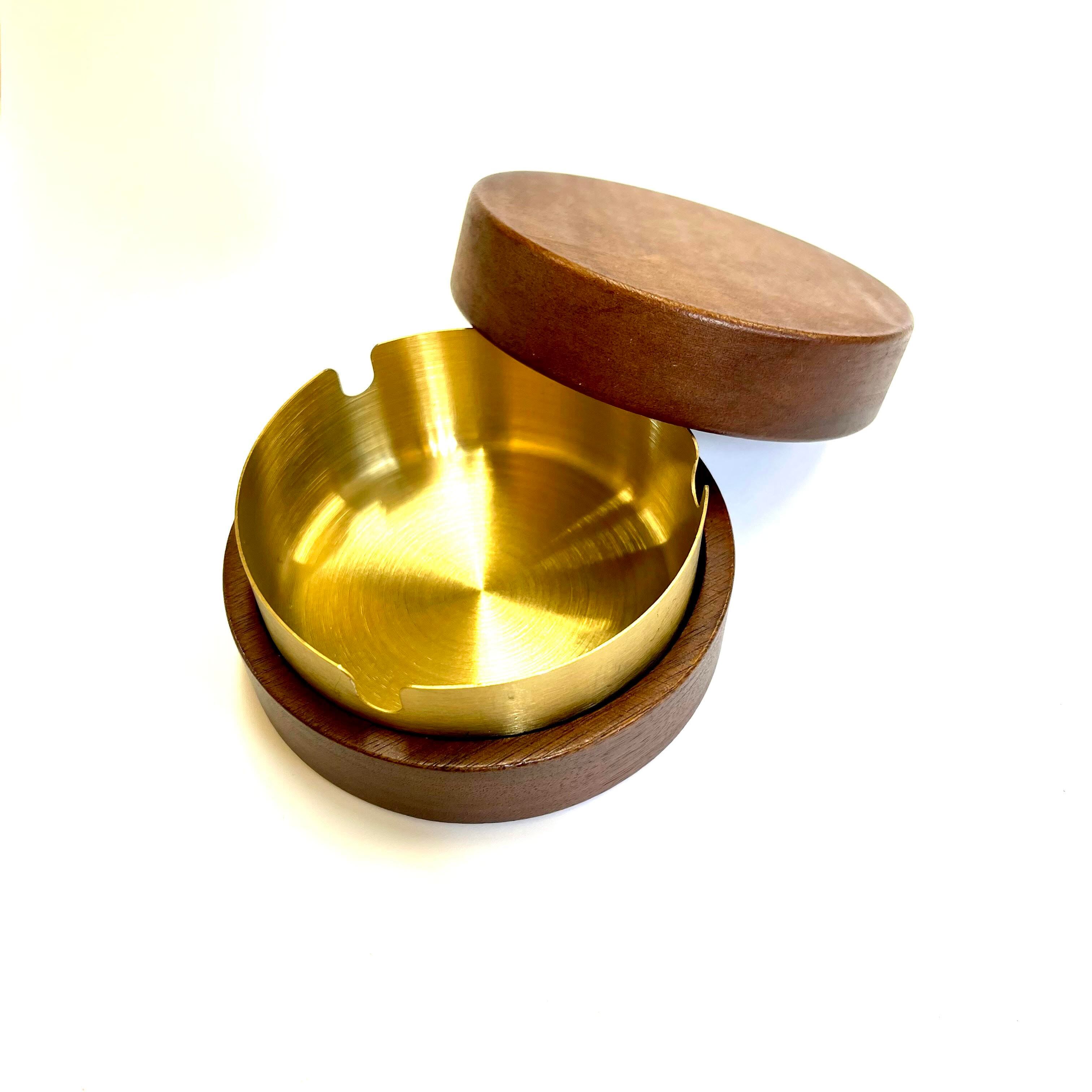 ウォールナット 灰皿 】磁石付き 合金 ゴールド お香 お茶 ポプリ