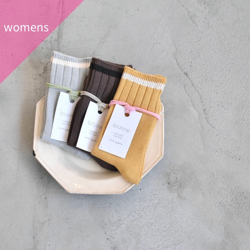 biollne | リブ編み切り替え ライン配色ソックス　靴下