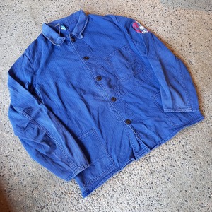 ドイツ製 ワッペン付き ヘリンボーン カバーオール used [201023]