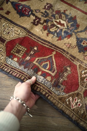 【755】Vintage Afghan Baluch rug 1980's