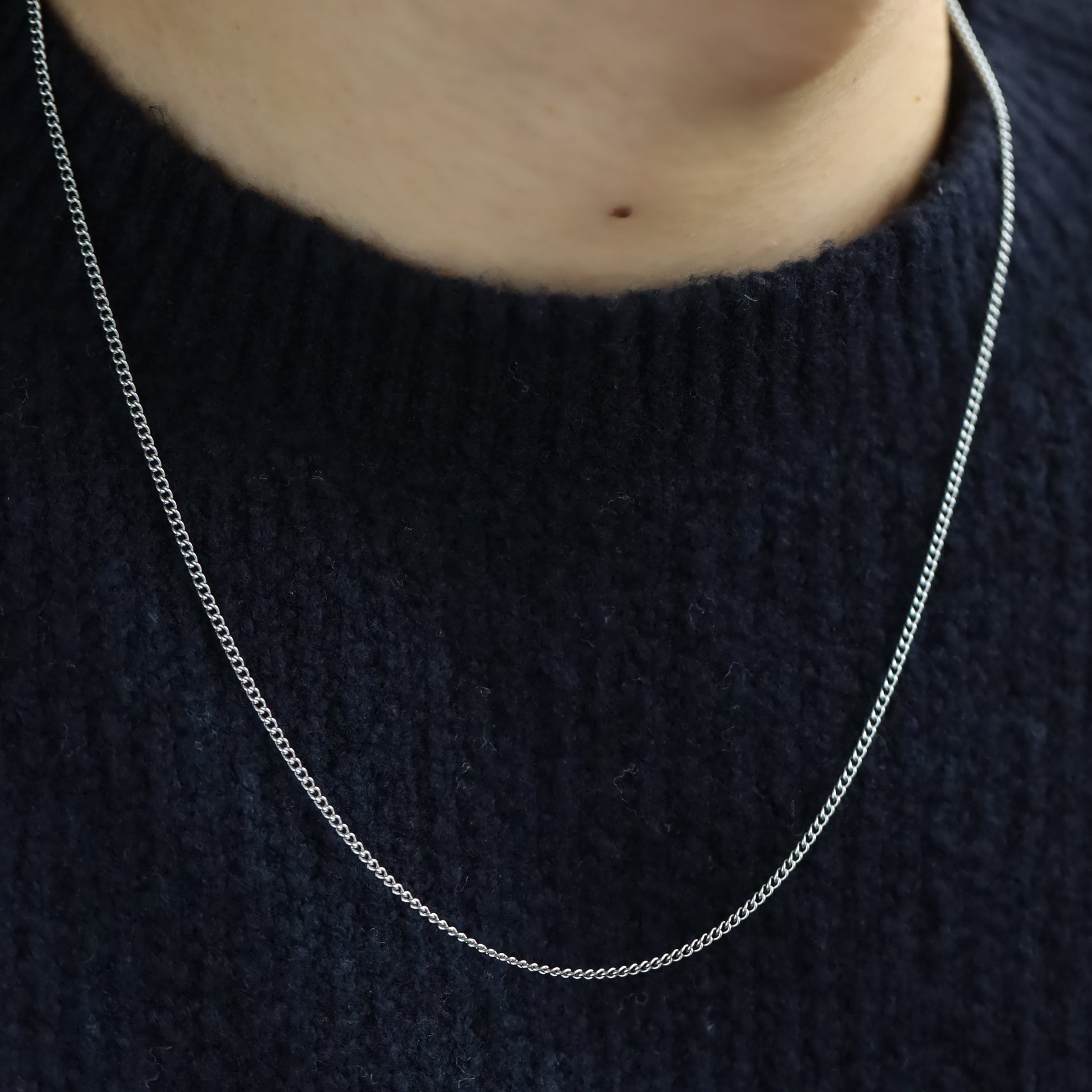 thin chain necklace (silver) #n63 | garcia
