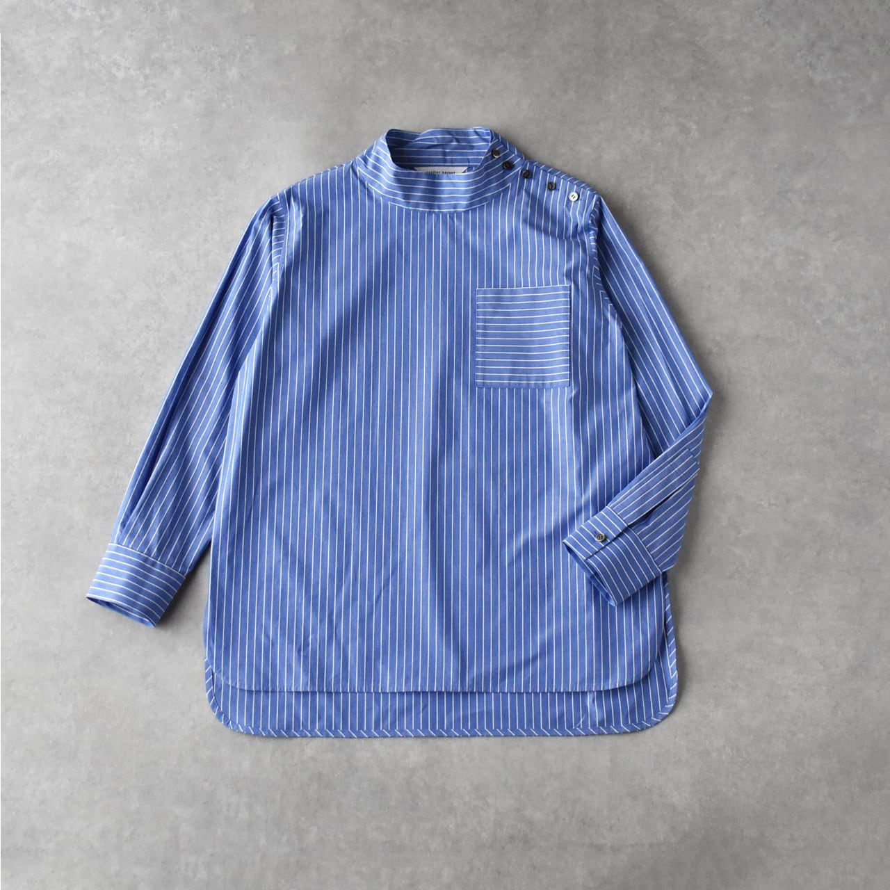 セールお値下 atelier naruse コットン WA バンドカラーブラウス 黄色系 F
