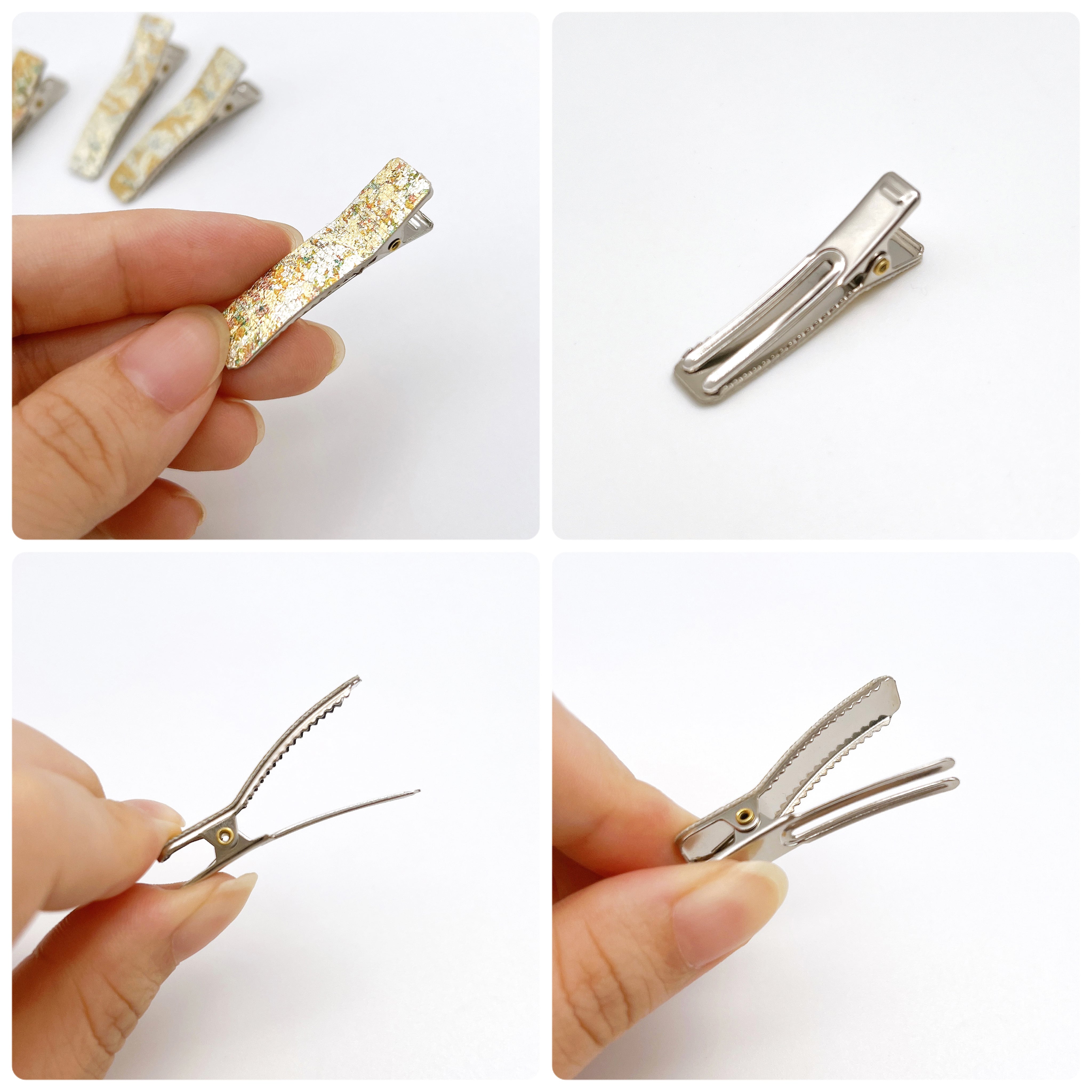 ヘアクリップミニ2個セット/金彩】グリーン/着物/髪飾り/ヘアアレンジ