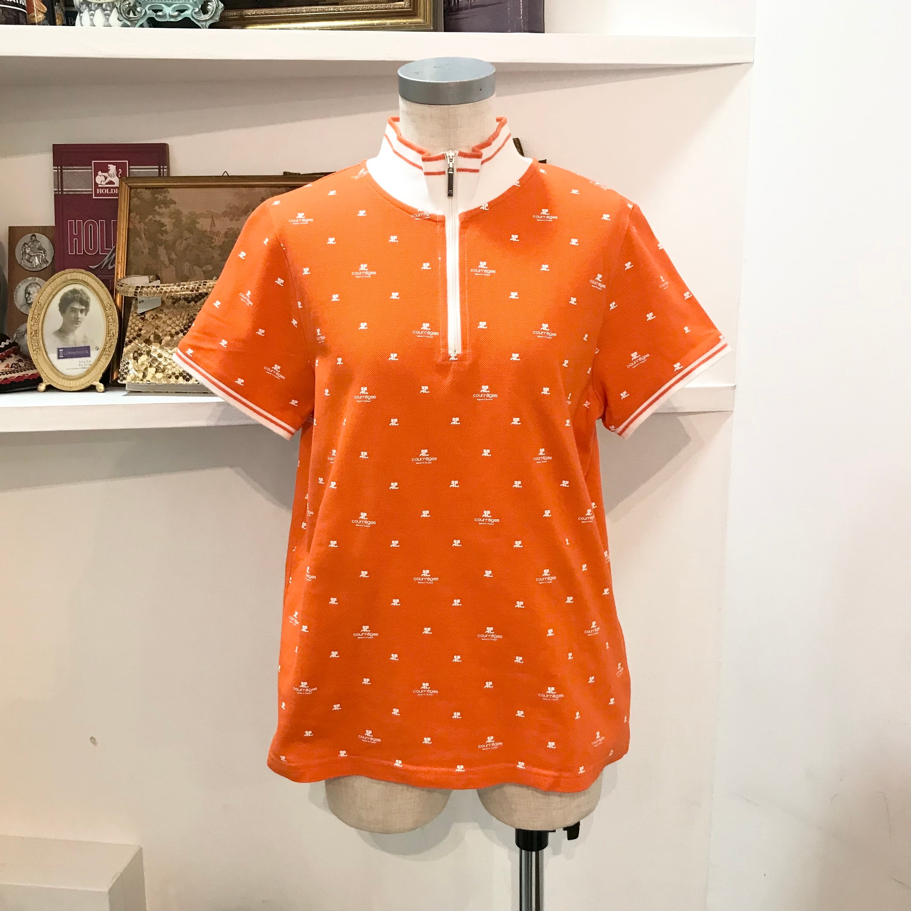 courreges/poloshirt/orange/クレージュ/ポロシャツ/サイズ/レディース