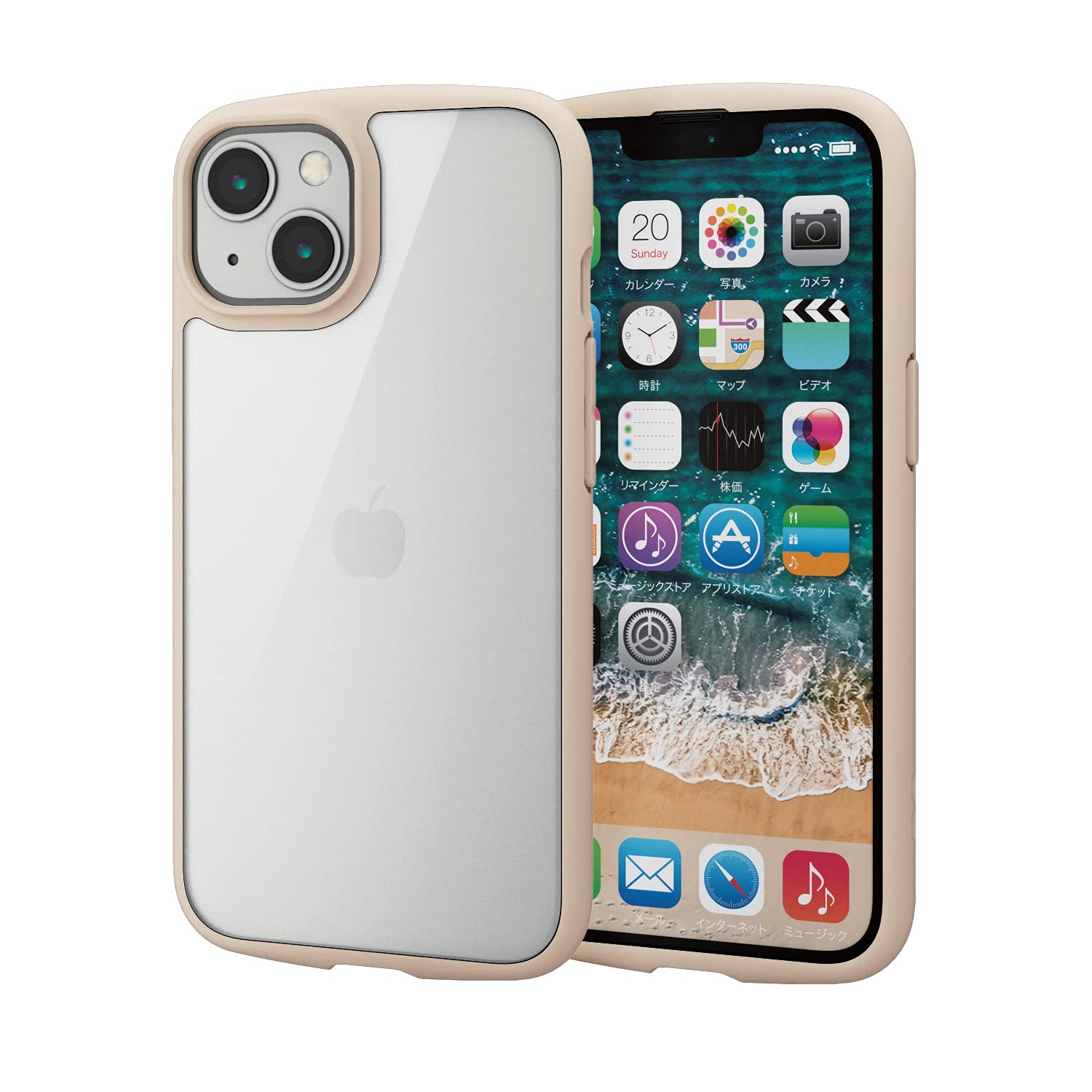 【在庫処分】エレコム iPhone 13/ハイブリッドケース/TOUGH SLIM LITE/アイボリー