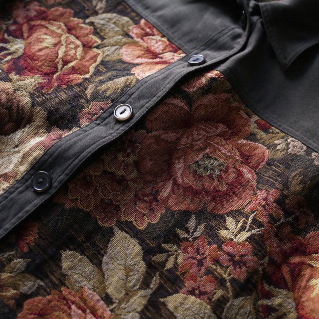 flower Jacquard switching pattern box silhouette jacket