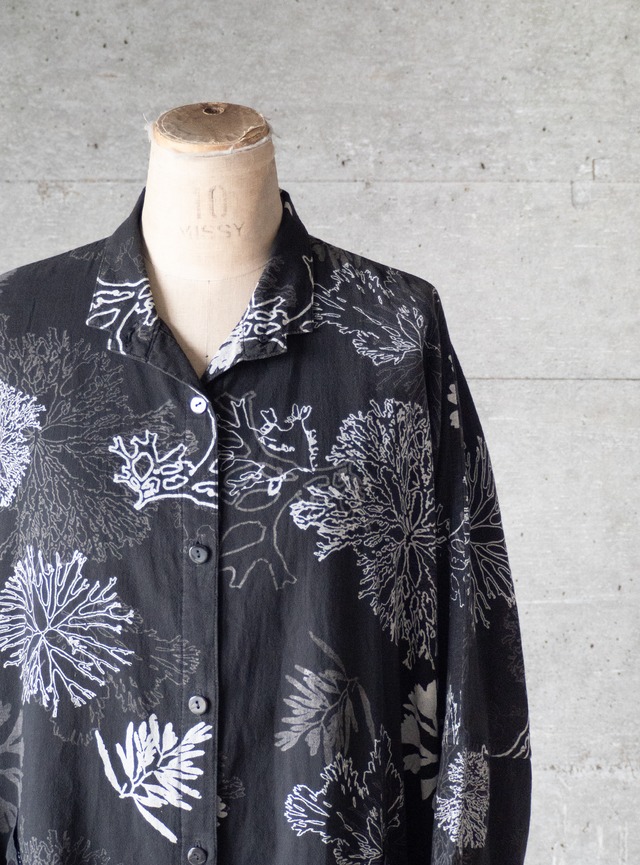"富み子" 1990s Marine botanical print shirt