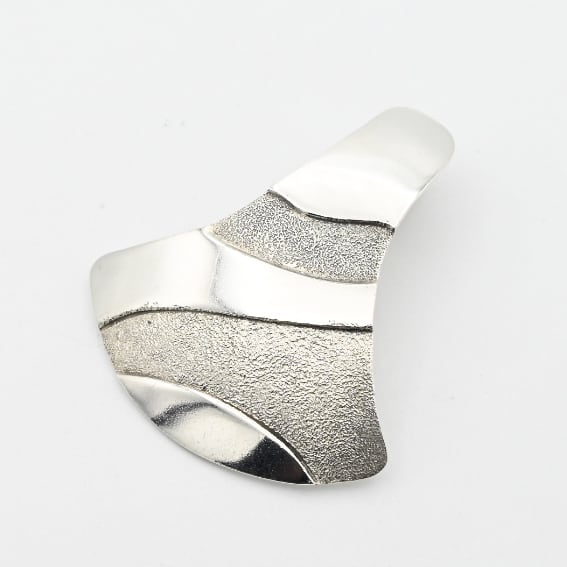 Mix Texture Abstract Design Pendant Top With Deer Leather Strap / Denmark