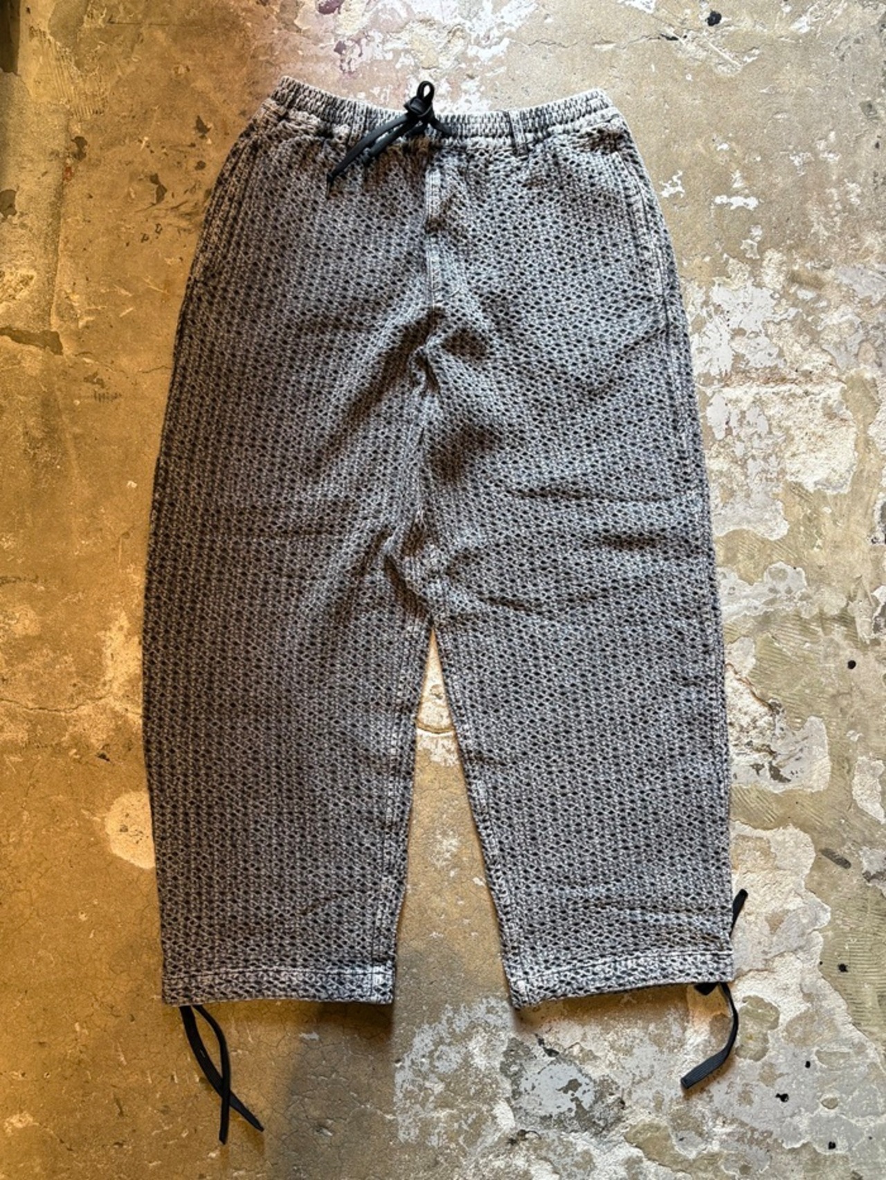 TESS / Jacquard eazy pants / Relax pants / BLACK - 1