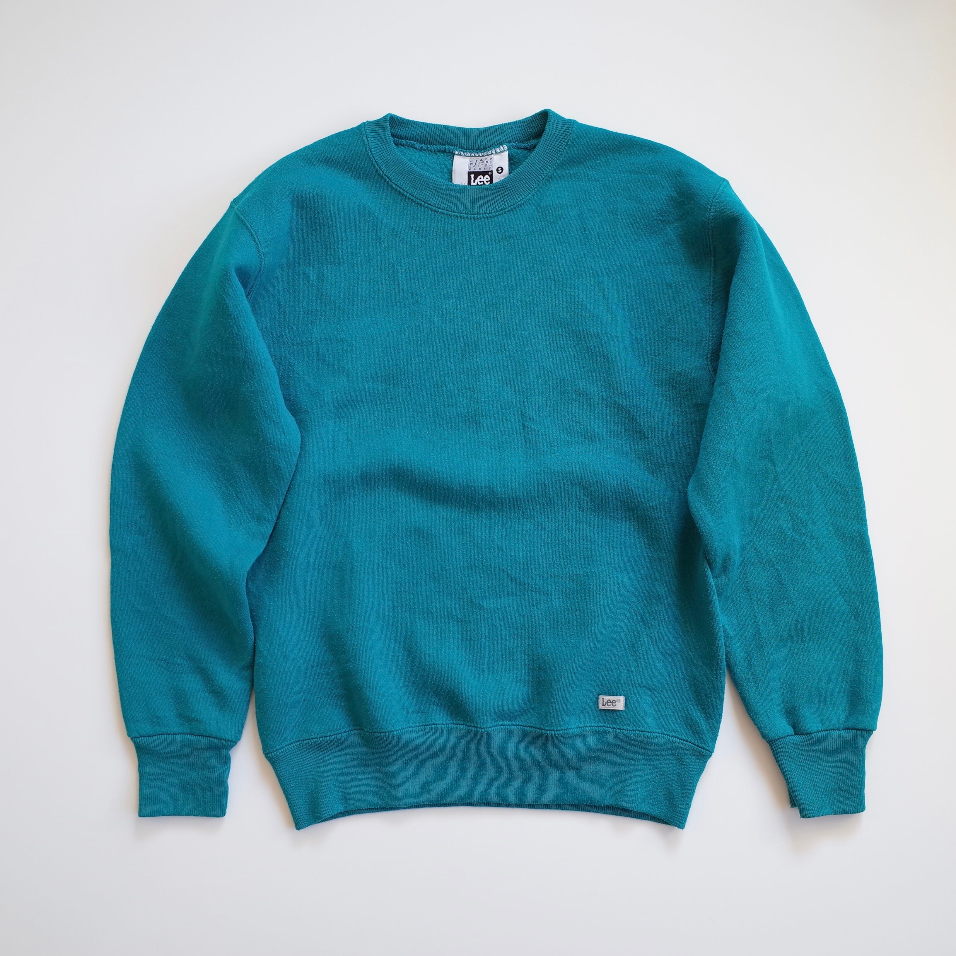 90s Lee plain sweat "turquoise blue"