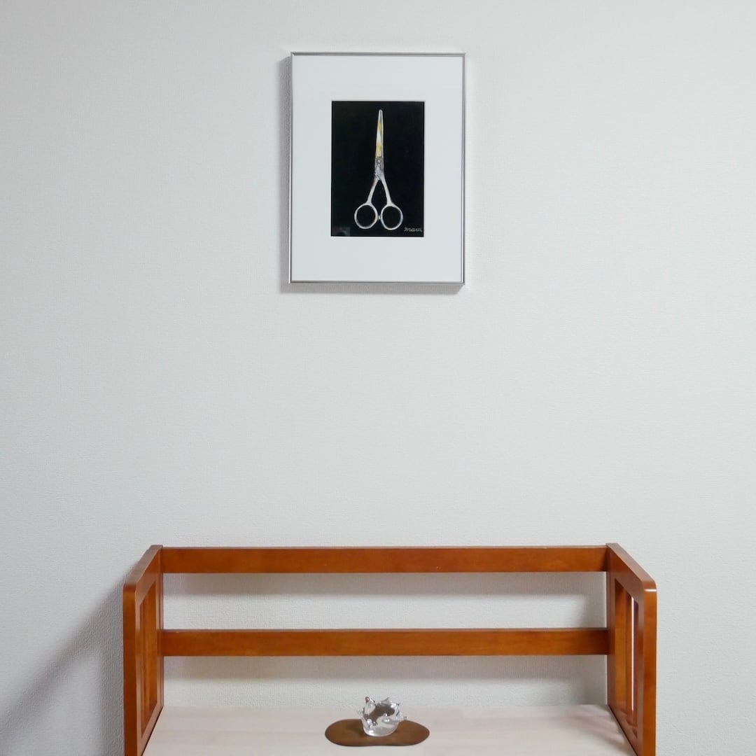 鋏」 原画 フレーム付き アクリル 画（アート作品・原画） | maruu