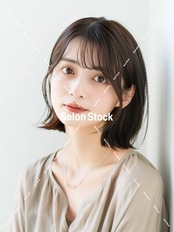 【レディース】ミディアムくびれボブ