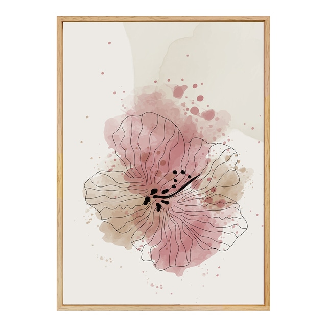 キャンバスアート「Flower A」天然木フレーム 花 モダンアート アートパネル 315×435mm AFCA19