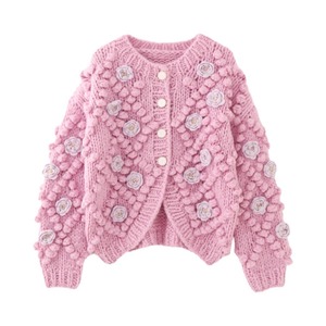 rose chunky knit cardigan