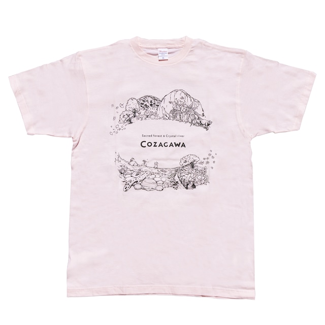 COZAGAWA - Tシャツ（ライトピンク：コットン）　古座川 Sacred forest & Crystal river