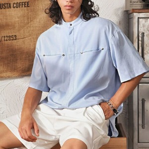 No collar shirt M14576