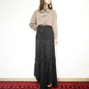 *SPECIAL ITEM* USA VINTAGE EMBROIDERY DESIGN RAYON LONG SKIRT/アメリカ古古着刺繍デザインレーヨンロングスカート