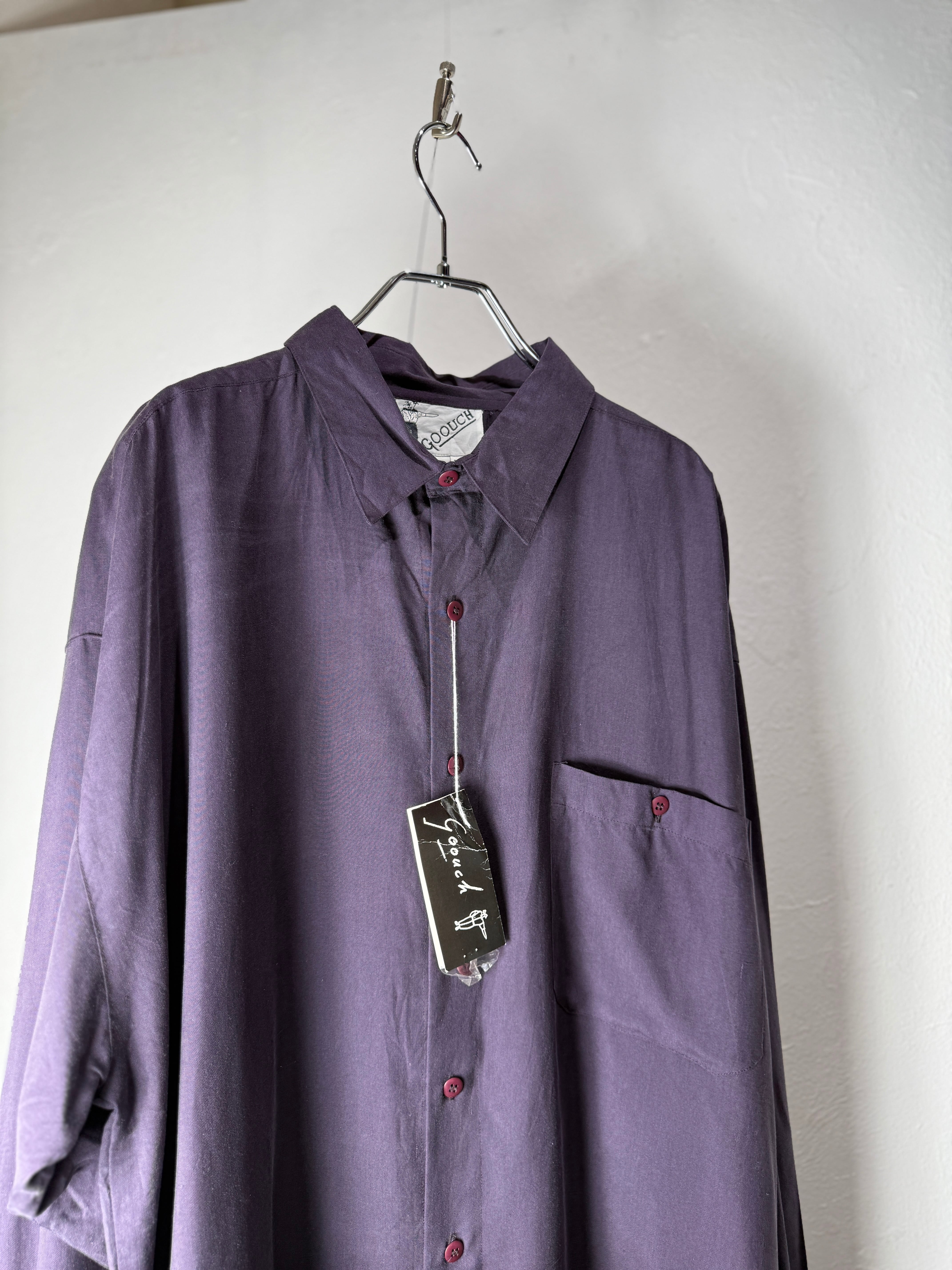 80〜90's "GOOUCH" purple silk shirt