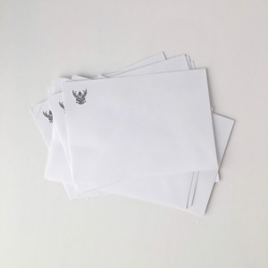 タイの白い封筒 洋型2号 10枚セット / White Envelope of Thai Set of 10