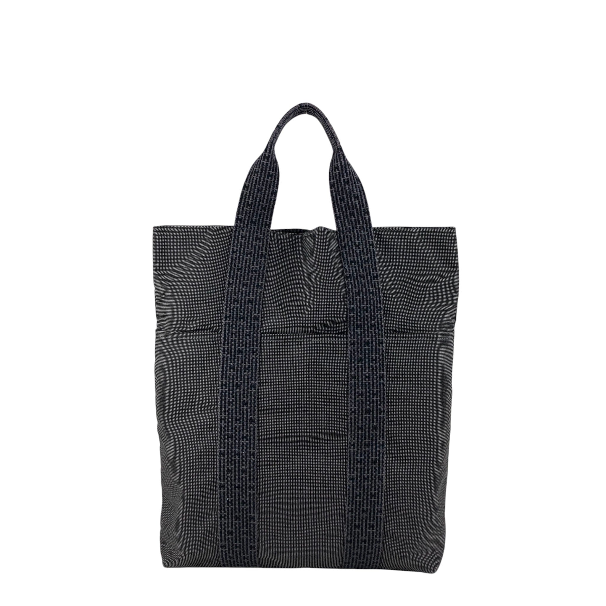 HERMES エルメス エールライン トートバッグ グレー キャンバス