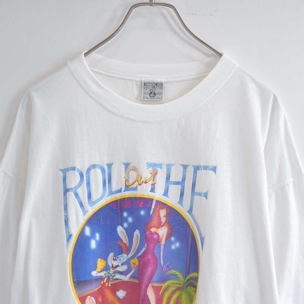 80s ROGER RABBIT ロジャーラビット アイロンプリント Tシャツ ヴィンテージ ディズニー ムービーT 半袖 ビンテージ USA アメリカ古着 メンズXLサイズ