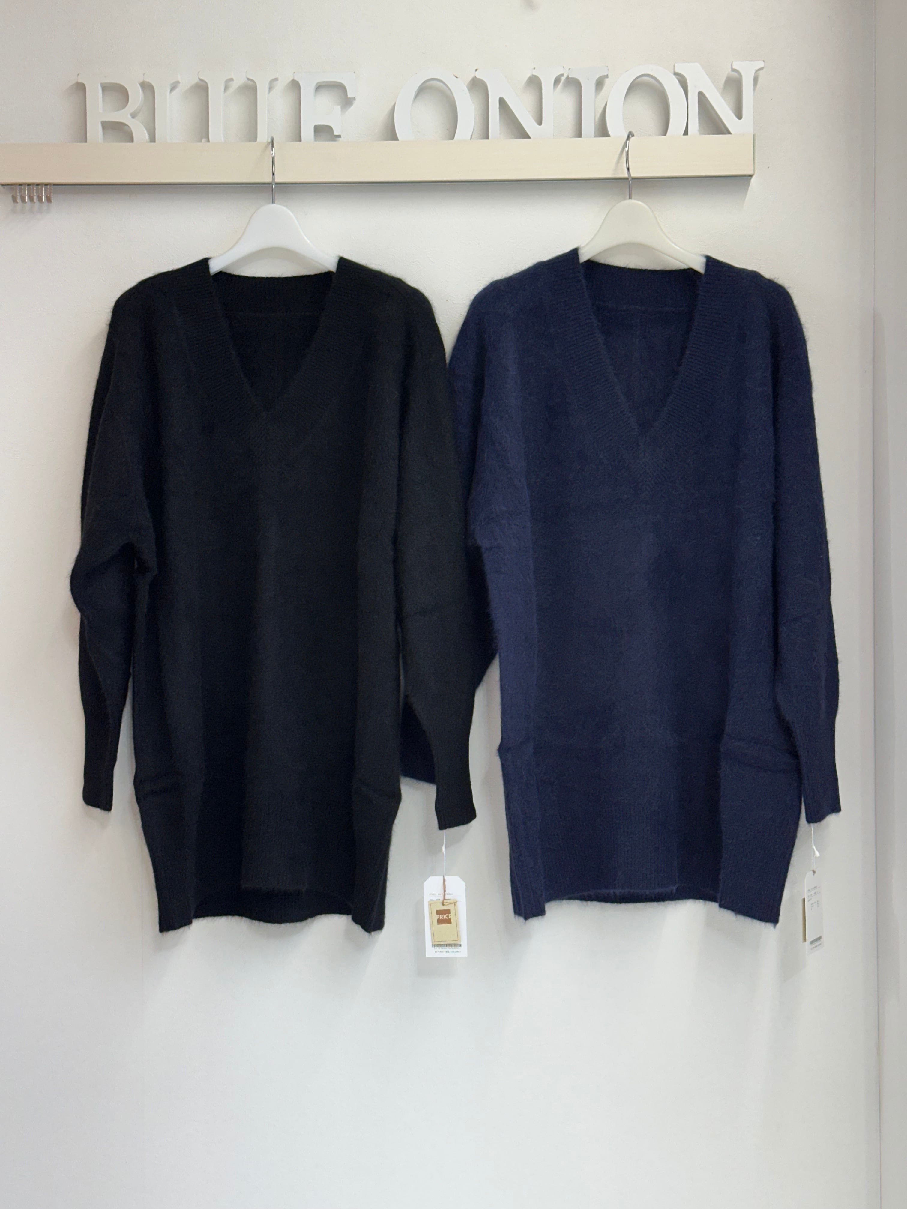 ラクーン混Vネックチュニックknit ante aciem 11256961 | BlueOnion