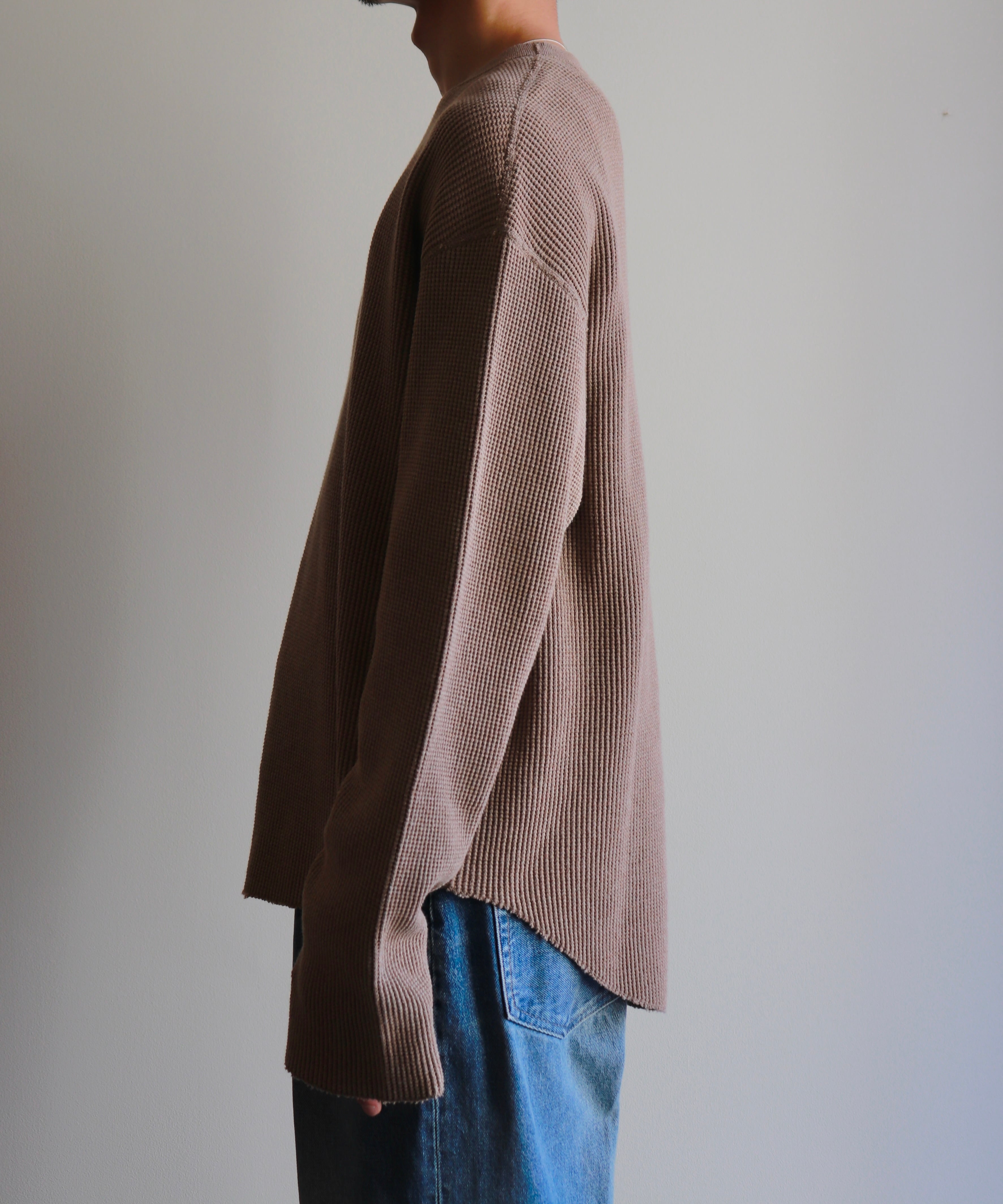 UNUSED / US2523 LONG SLEEVE WAFFLE T-SHIRT (BEIGE) | AfterSchool