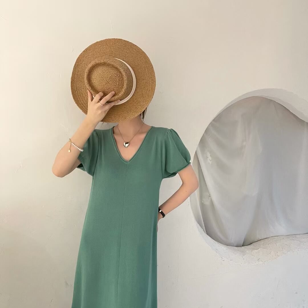 パフスリーブ　ワンピース　AJ1050-2213