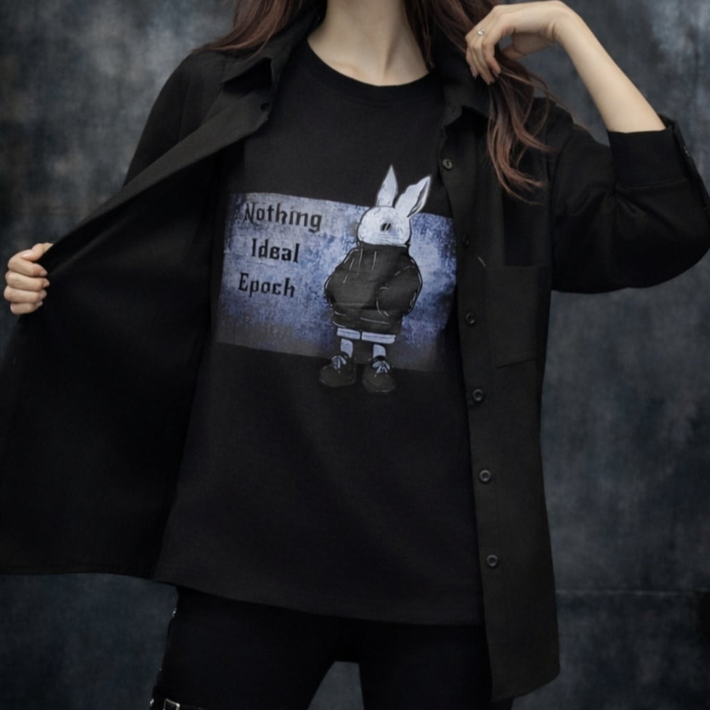 Blue Frame Rabbit T-Shirt | NIER CLOTHING