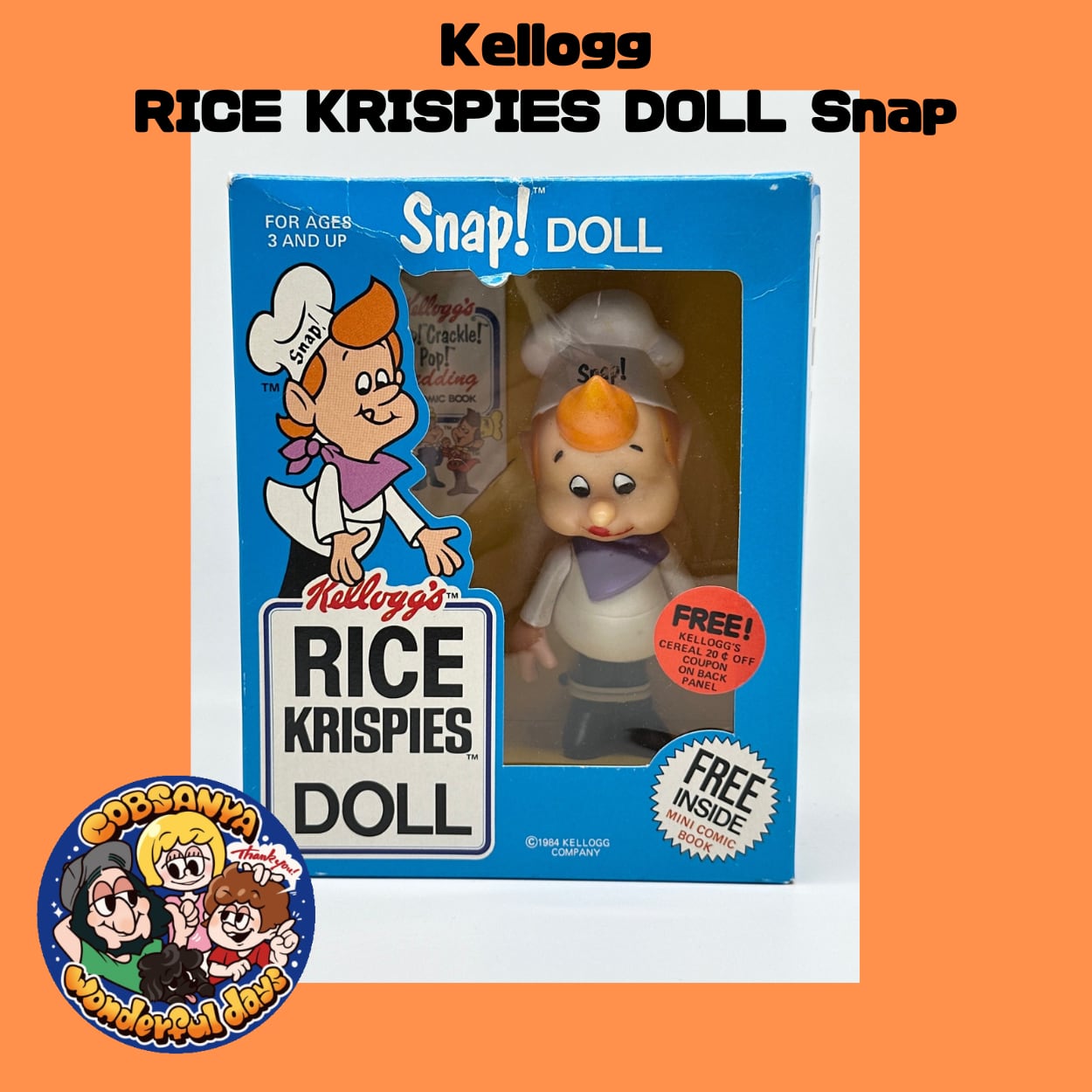 Talbot toys社 Kellogg RICE KRISPIES DOLL [SNAP!] 1984年 vintage