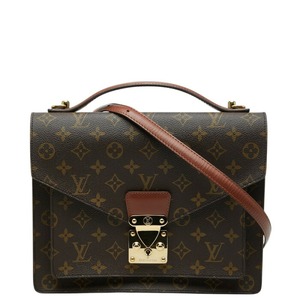 ルイ ヴィトン モノグラム モンソー ハンドバッグ ショルダーバッグ 2WAY M51185 ブラウン PVC レザー レディース LOUIS VUITTON 【中古】