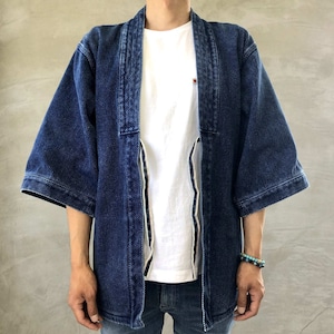 "DENTO" SASHIKO KIMONO JACKET ［SHORT SLEEVE］ / INDIGO