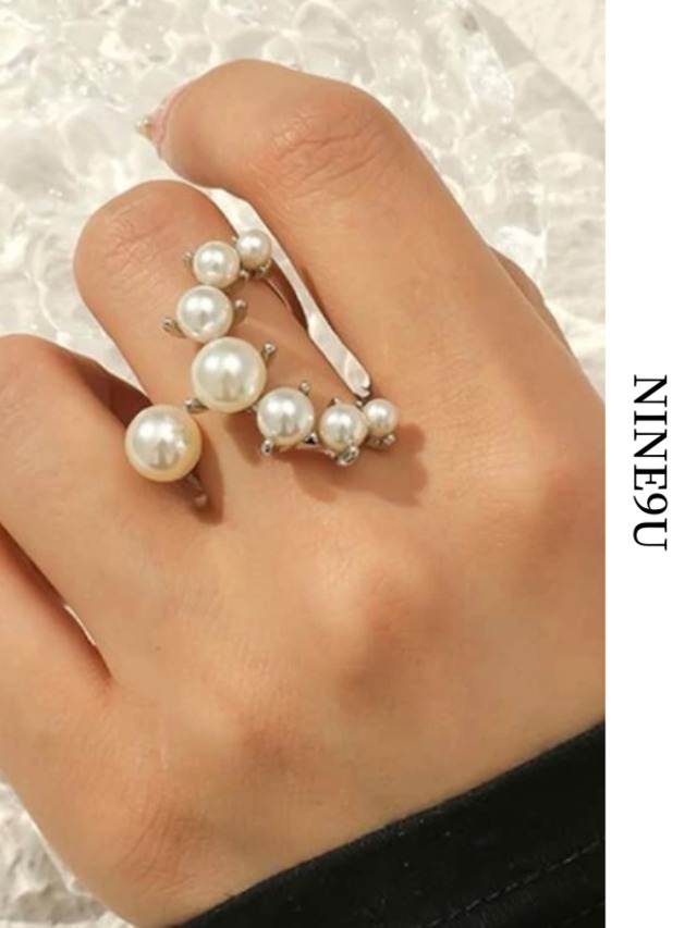 artificial pearl decoration ring【NINE-S6228】