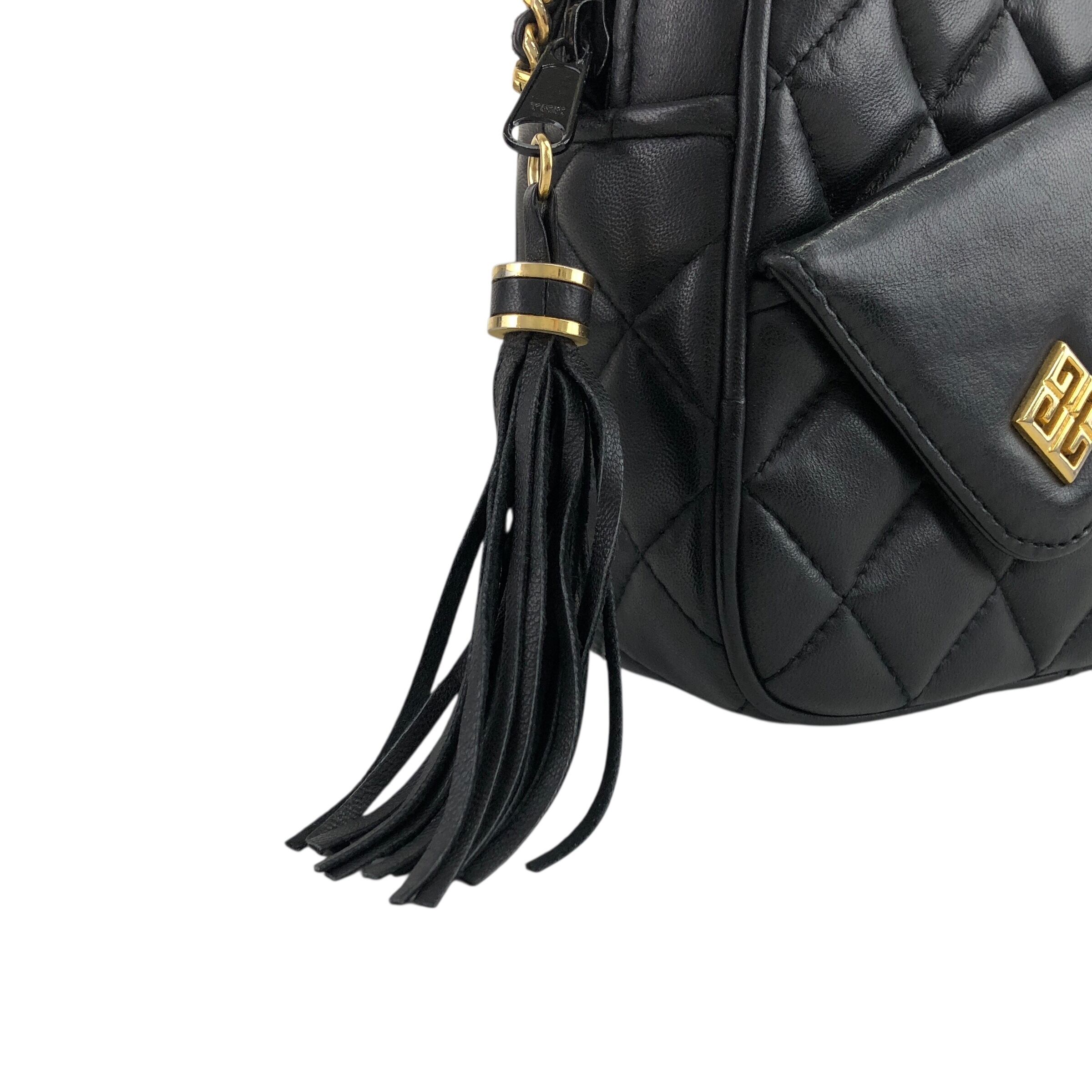 希少 ジバンシー ショルダーバッグ レザー ブラック キルティング