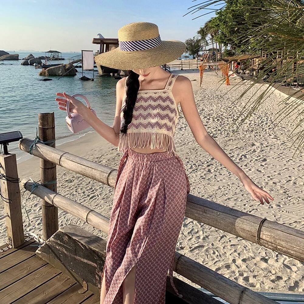 フリンジ付きマルチカラーレディースキャミソール フリンジ付きマルチカラーレディースキャミソール 【公式通販】