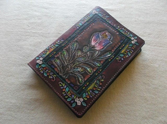 ほぼ日手帳対応 文庫サイズ手帳カバー 刻印＆拭き染め 牛革 ほぼ日手帳
