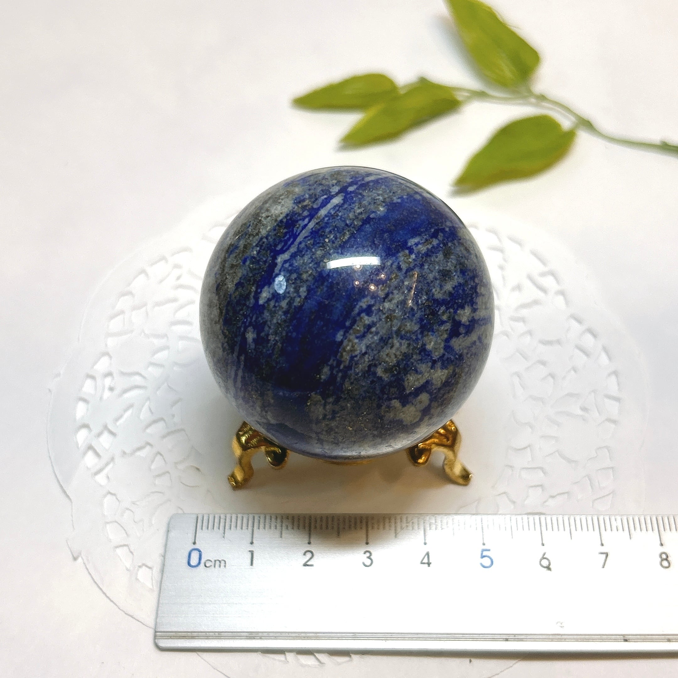 17902】 ラピスラズリ 球 47㎜ ラピスラズリ球 スフィア 黄鉄鉱